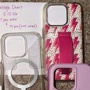 Pink Lightning Grip Phone Case with Hand Strap